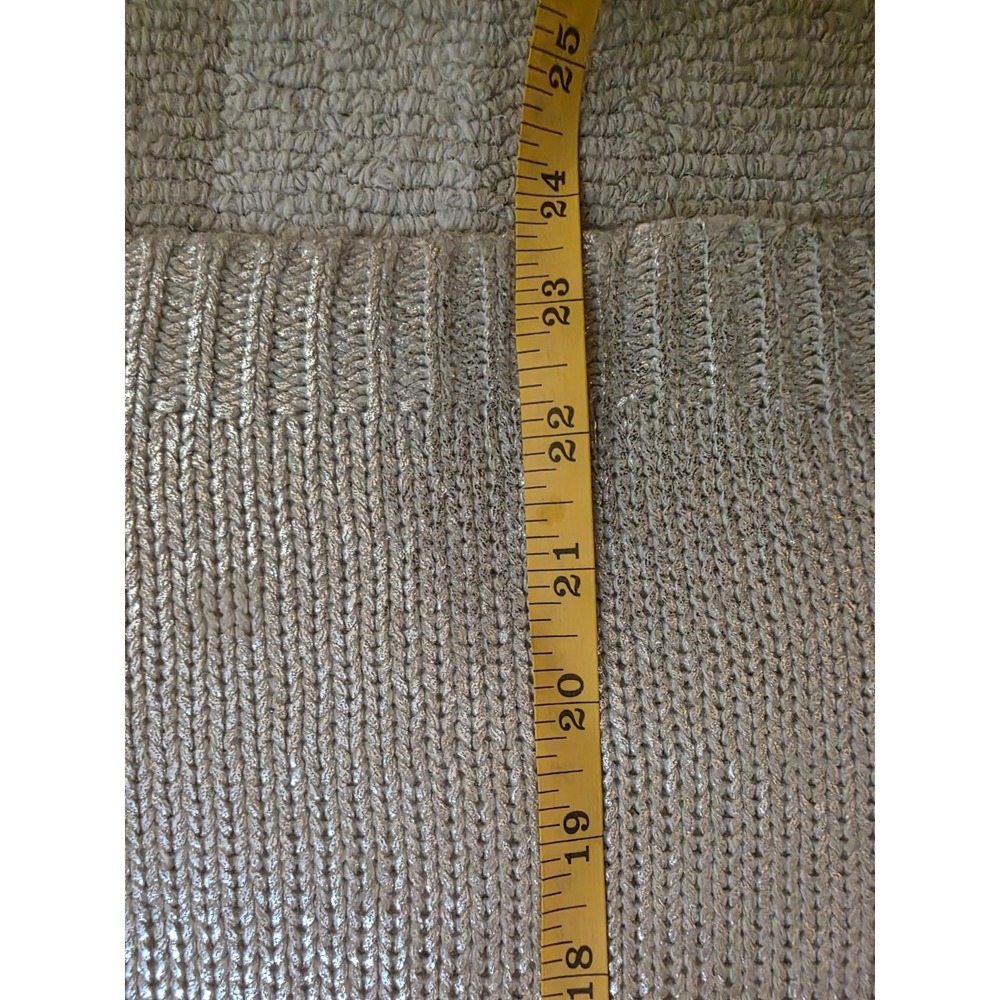 LOIS JEANS Metallic Ivory Shimmer Knit Pullover Sweater Womens Size Small - Picture 11 of 11